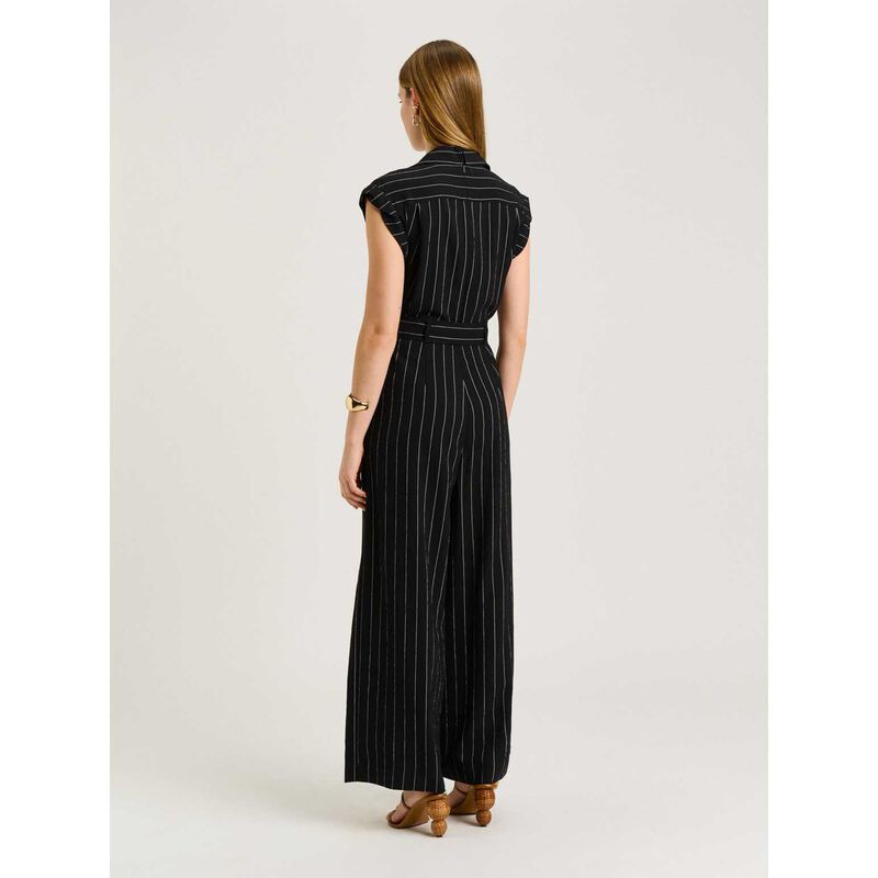 Veronika Maine Wide Pinstripe Jumpsuit image number 1